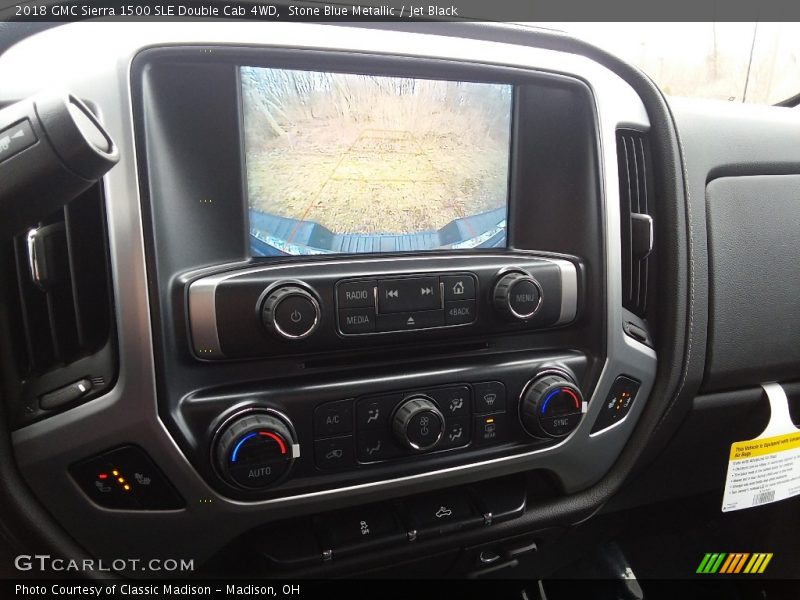 Stone Blue Metallic / Jet Black 2018 GMC Sierra 1500 SLE Double Cab 4WD