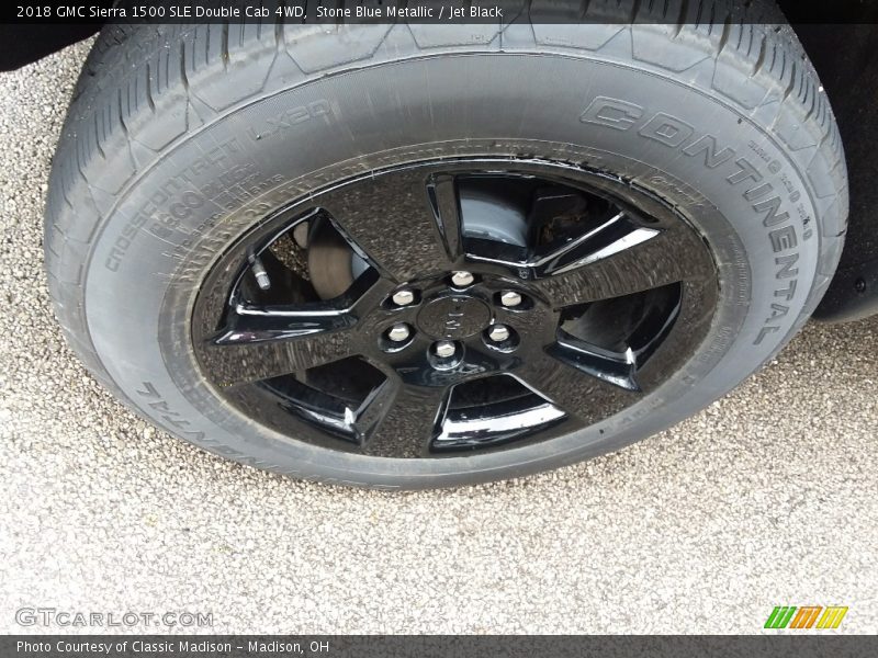 Stone Blue Metallic / Jet Black 2018 GMC Sierra 1500 SLE Double Cab 4WD