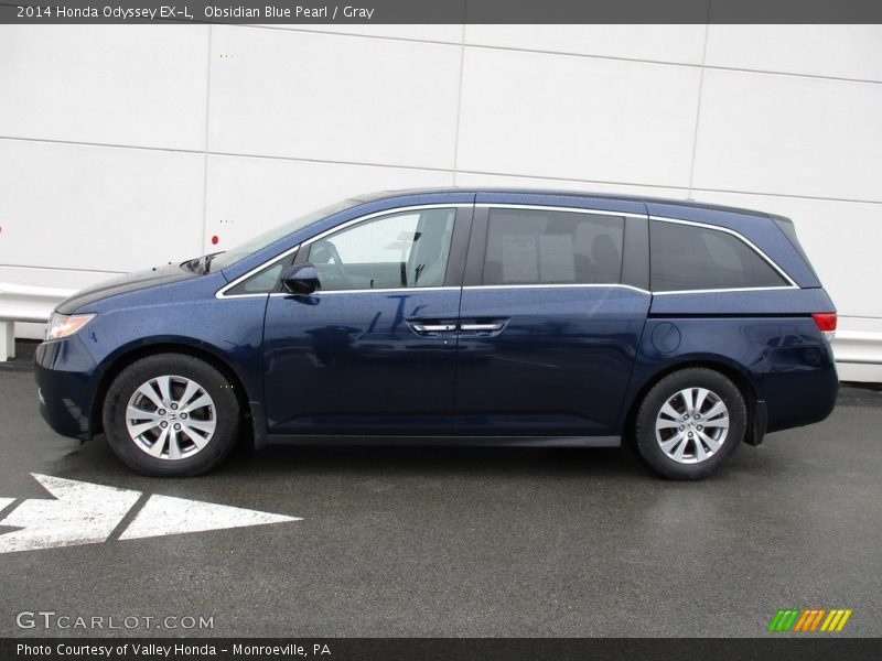 Obsidian Blue Pearl / Gray 2014 Honda Odyssey EX-L