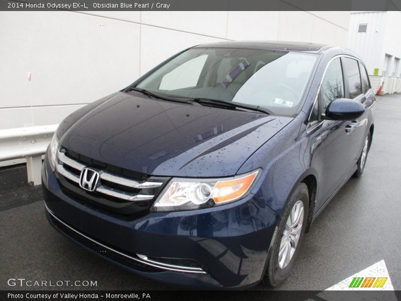 Obsidian Blue Pearl / Gray 2014 Honda Odyssey EX-L