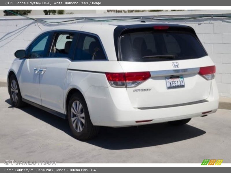 White Diamond Pearl / Beige 2015 Honda Odyssey EX-L