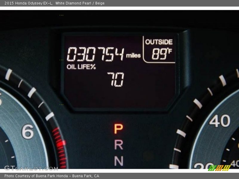 White Diamond Pearl / Beige 2015 Honda Odyssey EX-L