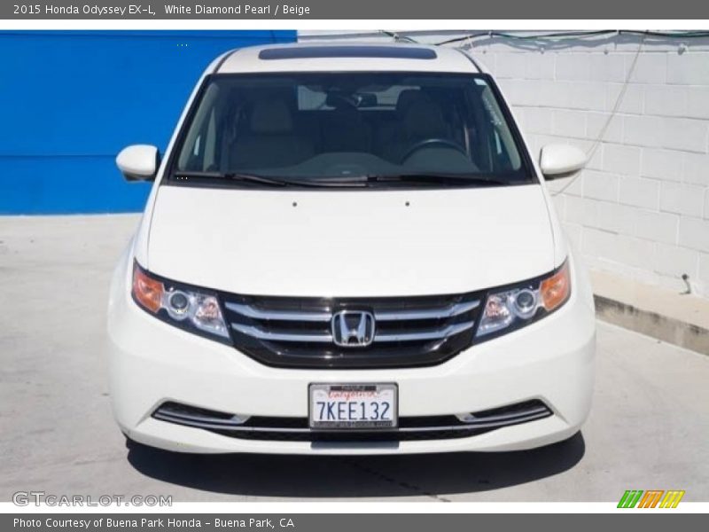 White Diamond Pearl / Beige 2015 Honda Odyssey EX-L