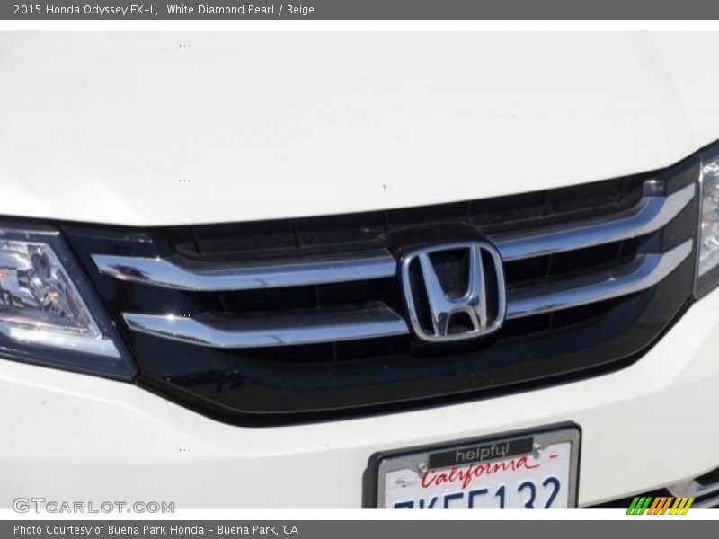 White Diamond Pearl / Beige 2015 Honda Odyssey EX-L