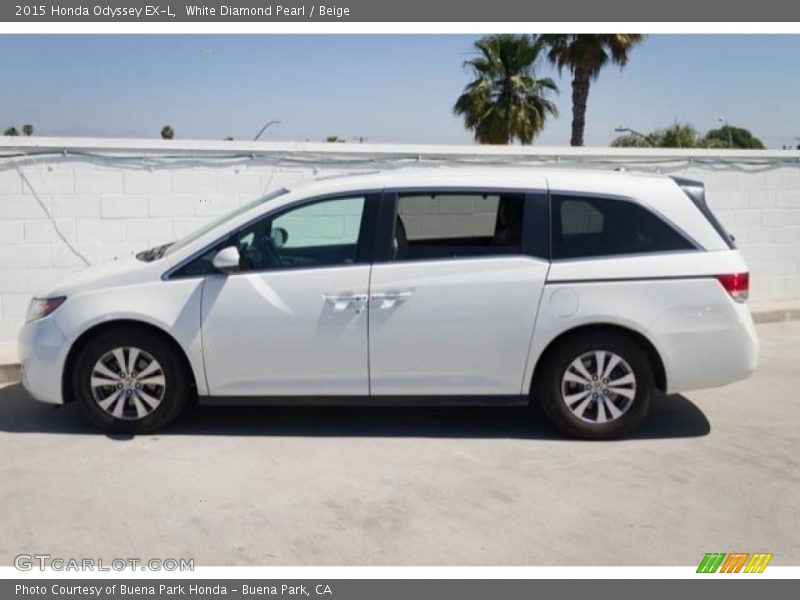 White Diamond Pearl / Beige 2015 Honda Odyssey EX-L