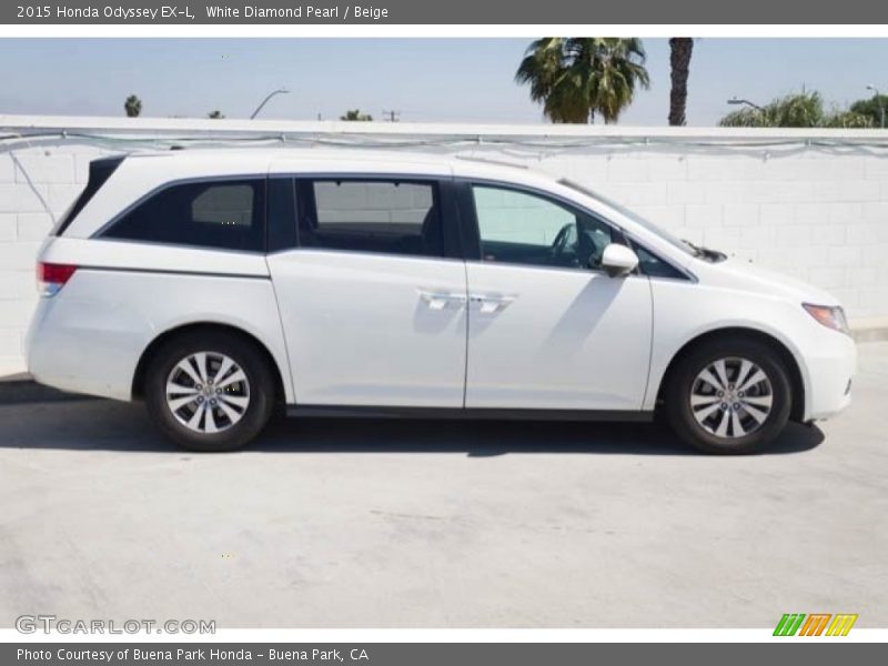 White Diamond Pearl / Beige 2015 Honda Odyssey EX-L