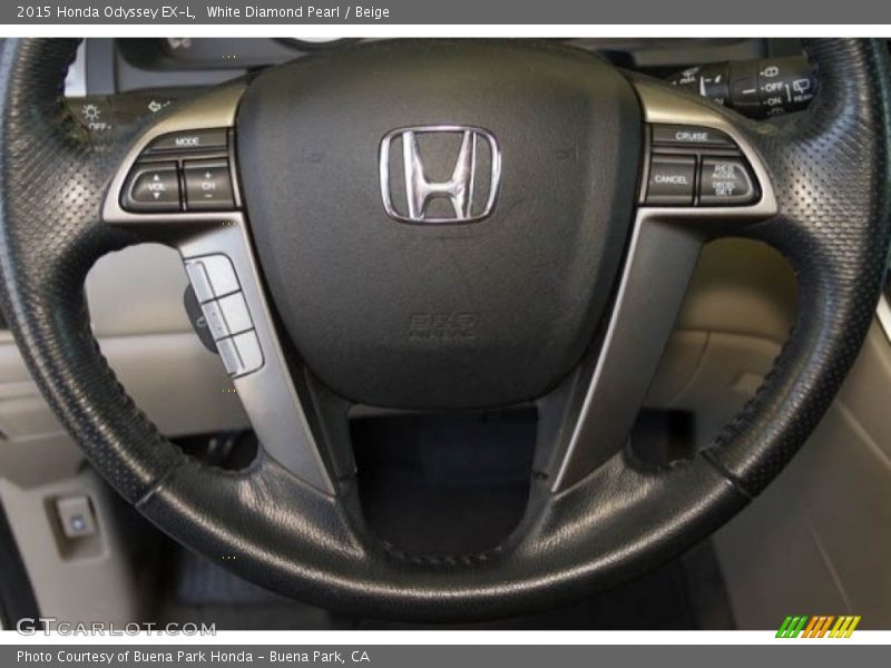 White Diamond Pearl / Beige 2015 Honda Odyssey EX-L