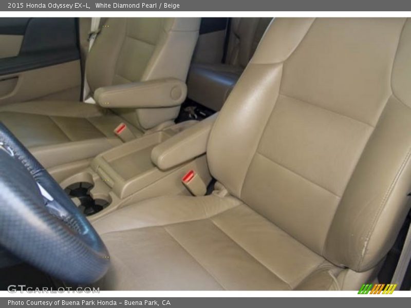 White Diamond Pearl / Beige 2015 Honda Odyssey EX-L