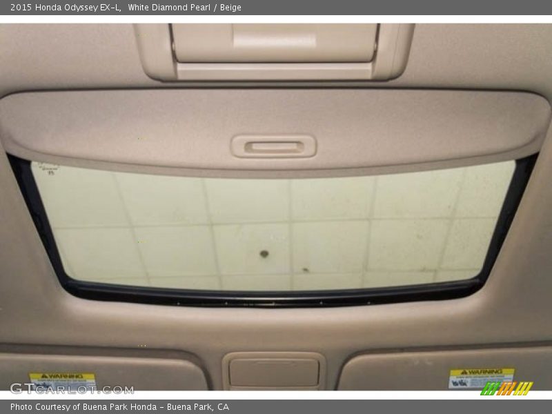 White Diamond Pearl / Beige 2015 Honda Odyssey EX-L