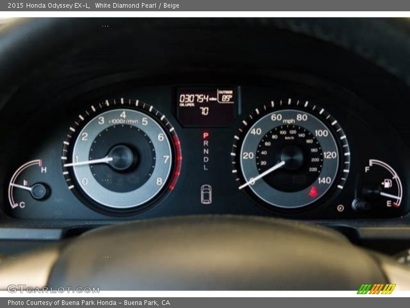 White Diamond Pearl / Beige 2015 Honda Odyssey EX-L