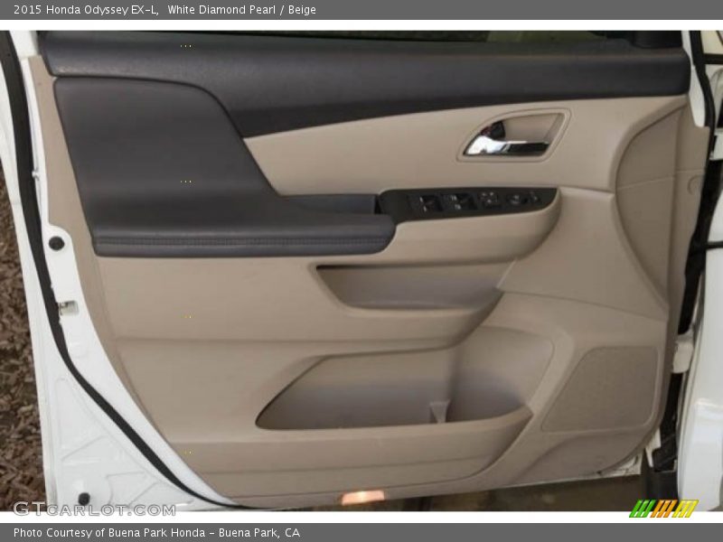 White Diamond Pearl / Beige 2015 Honda Odyssey EX-L