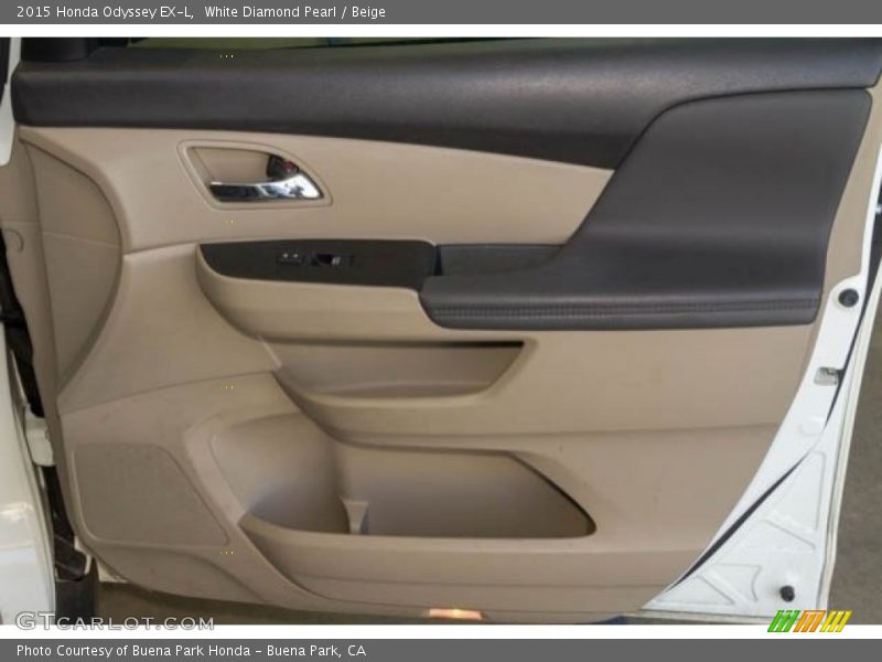 White Diamond Pearl / Beige 2015 Honda Odyssey EX-L