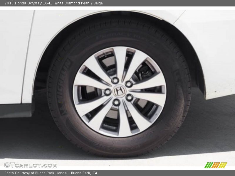 White Diamond Pearl / Beige 2015 Honda Odyssey EX-L
