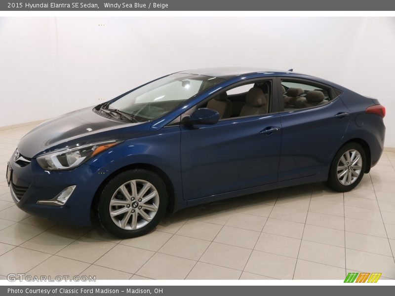 Windy Sea Blue / Beige 2015 Hyundai Elantra SE Sedan