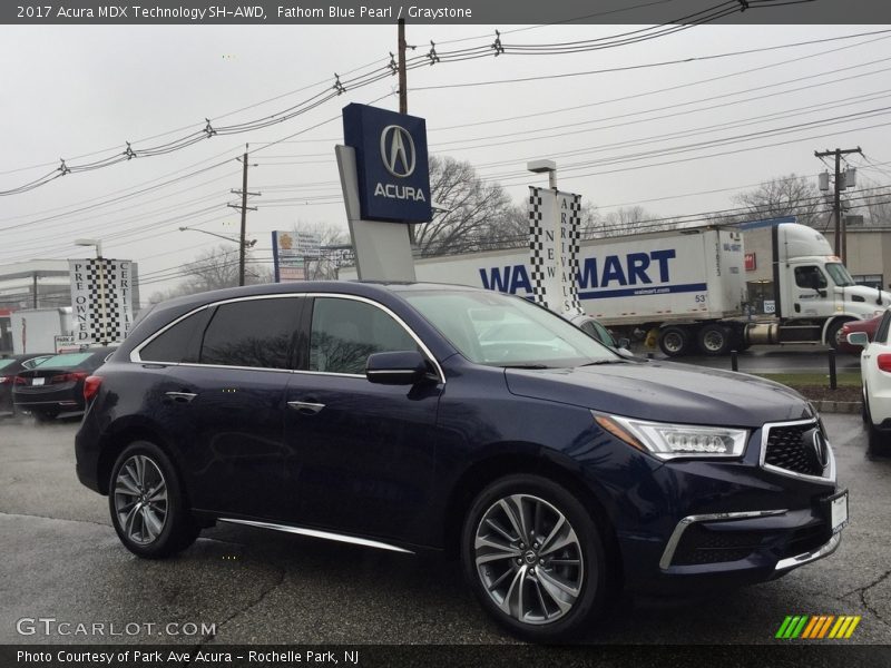 Fathom Blue Pearl / Graystone 2017 Acura MDX Technology SH-AWD