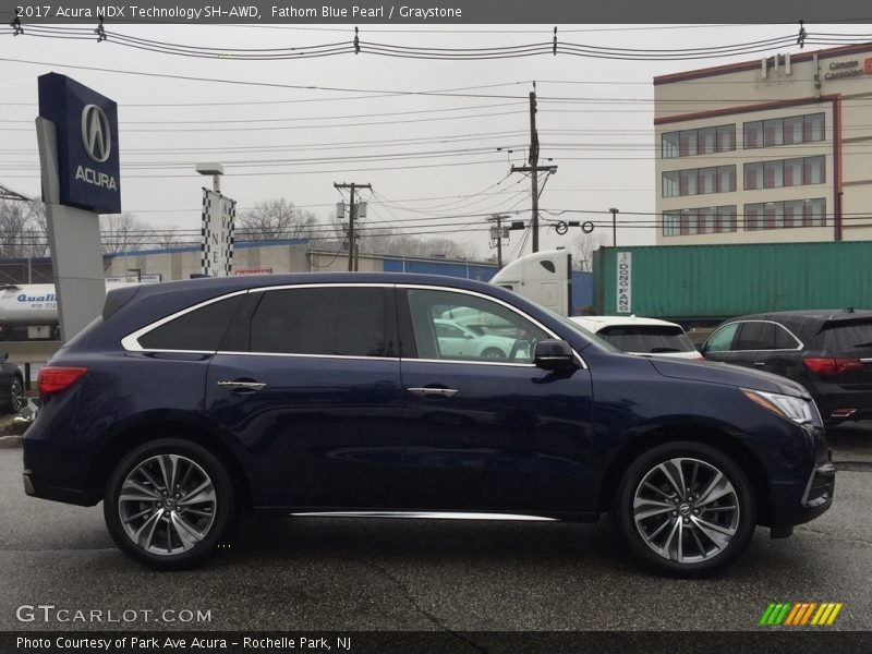 Fathom Blue Pearl / Graystone 2017 Acura MDX Technology SH-AWD