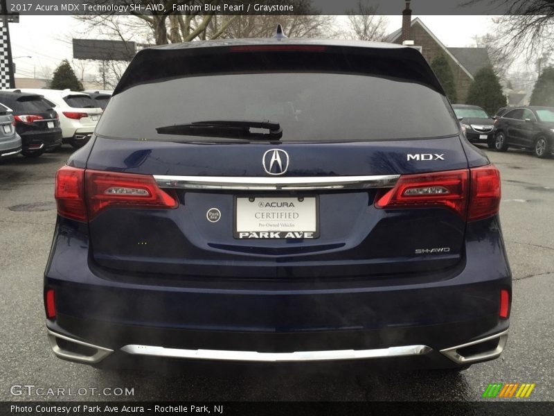 Fathom Blue Pearl / Graystone 2017 Acura MDX Technology SH-AWD