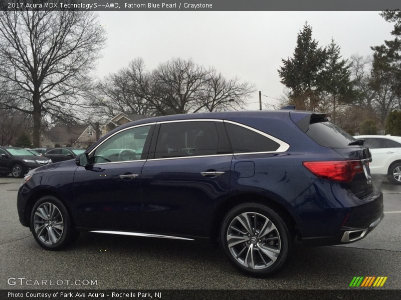 Fathom Blue Pearl / Graystone 2017 Acura MDX Technology SH-AWD