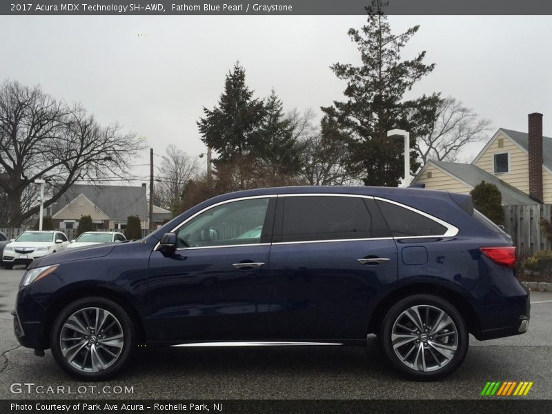 Fathom Blue Pearl / Graystone 2017 Acura MDX Technology SH-AWD