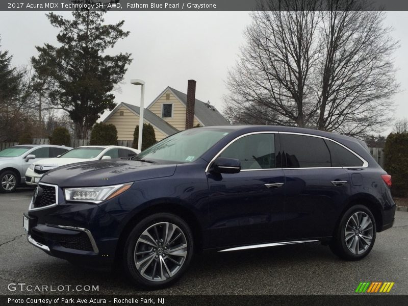 Fathom Blue Pearl / Graystone 2017 Acura MDX Technology SH-AWD