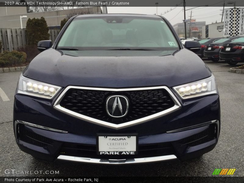 Fathom Blue Pearl / Graystone 2017 Acura MDX Technology SH-AWD