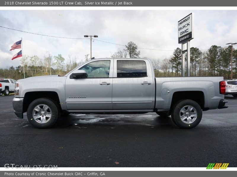 Silver Ice Metallic / Jet Black 2018 Chevrolet Silverado 1500 LT Crew Cab