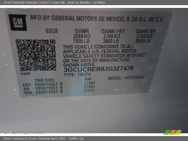 Silver Ice Metallic / Jet Black 2018 Chevrolet Silverado 1500 LT Crew Cab