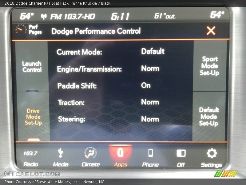 White Knuckle / Black 2018 Dodge Charger R/T Scat Pack