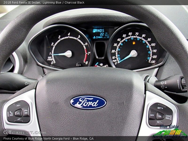 Lightning Blue / Charcoal Black 2018 Ford Fiesta SE Sedan