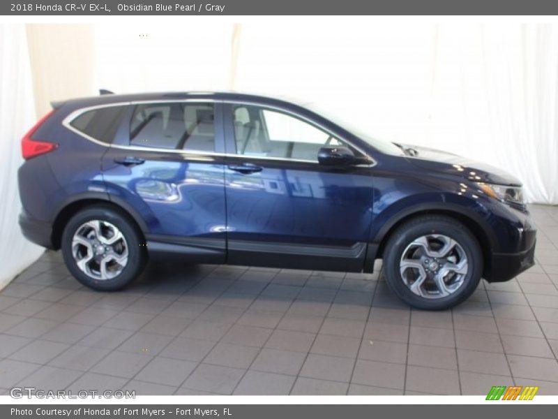 Obsidian Blue Pearl / Gray 2018 Honda CR-V EX-L
