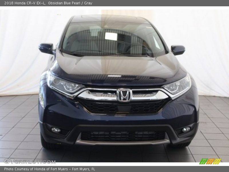 Obsidian Blue Pearl / Gray 2018 Honda CR-V EX-L