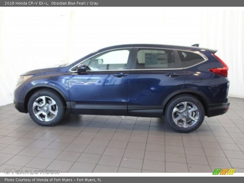 Obsidian Blue Pearl / Gray 2018 Honda CR-V EX-L
