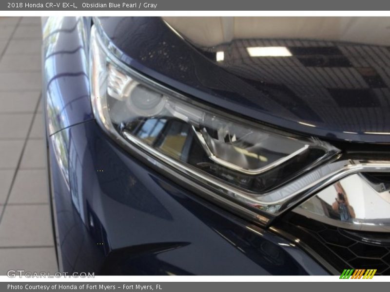 Obsidian Blue Pearl / Gray 2018 Honda CR-V EX-L
