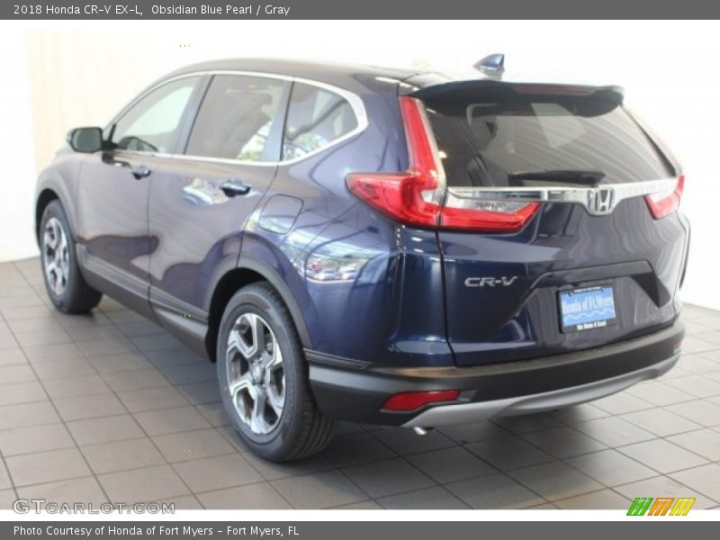 Obsidian Blue Pearl / Gray 2018 Honda CR-V EX-L