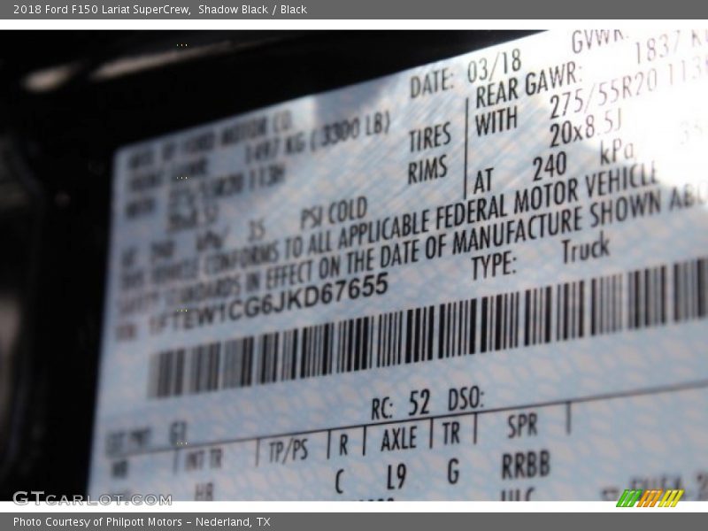 Shadow Black / Black 2018 Ford F150 Lariat SuperCrew