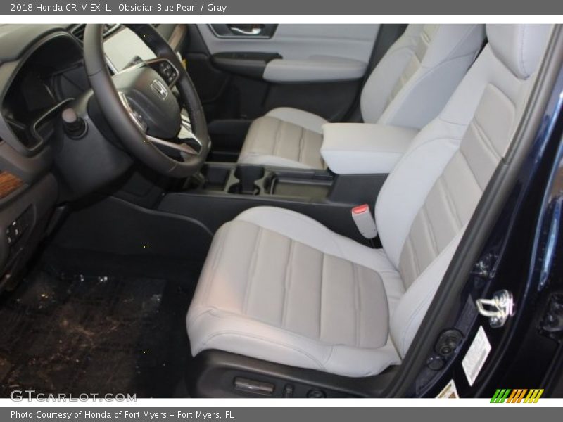 Obsidian Blue Pearl / Gray 2018 Honda CR-V EX-L