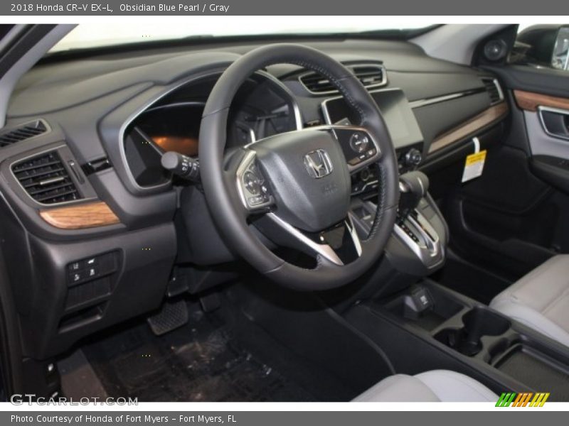 Obsidian Blue Pearl / Gray 2018 Honda CR-V EX-L