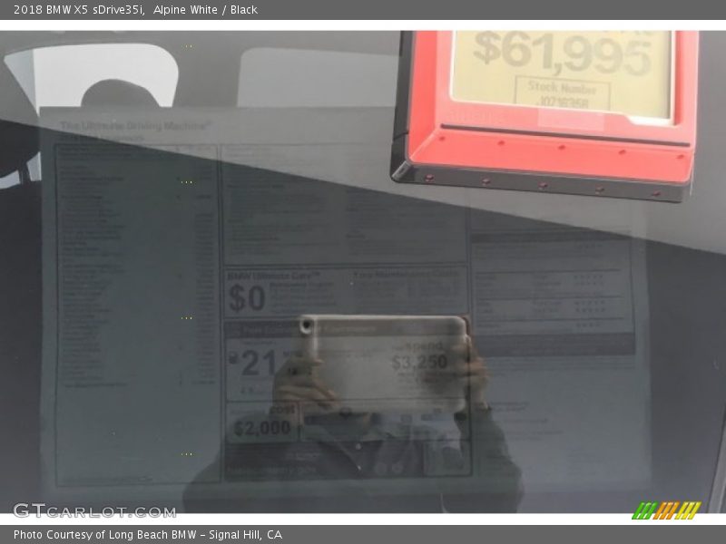 Alpine White / Black 2018 BMW X5 sDrive35i