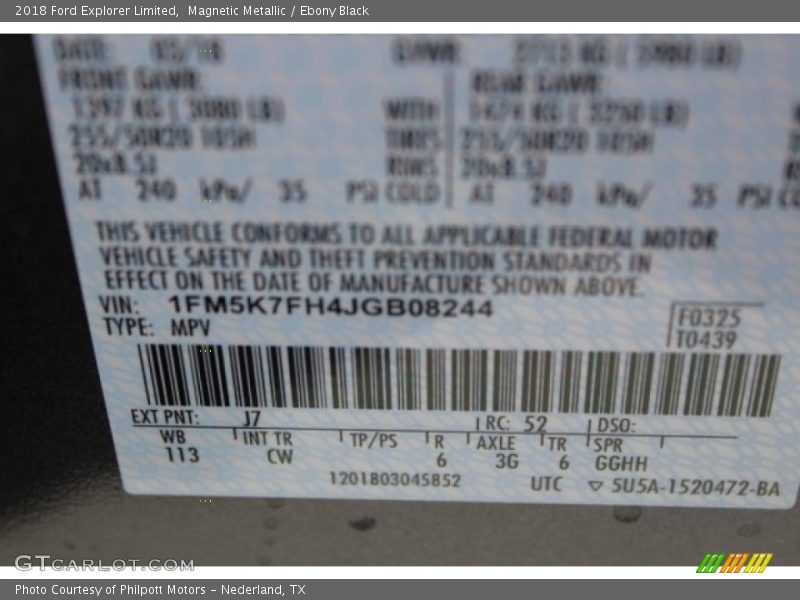 Magnetic Metallic / Ebony Black 2018 Ford Explorer Limited