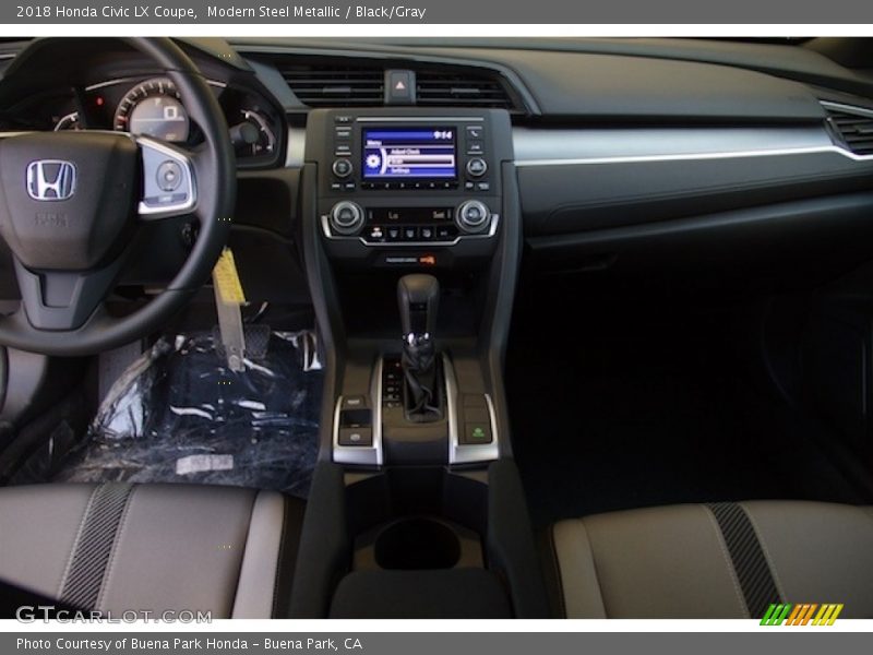 Modern Steel Metallic / Black/Gray 2018 Honda Civic LX Coupe