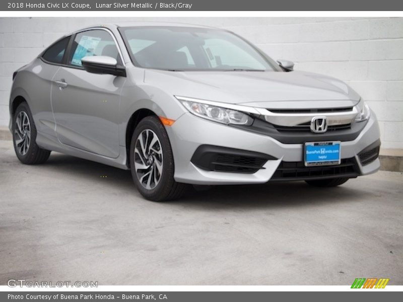 Lunar Silver Metallic / Black/Gray 2018 Honda Civic LX Coupe