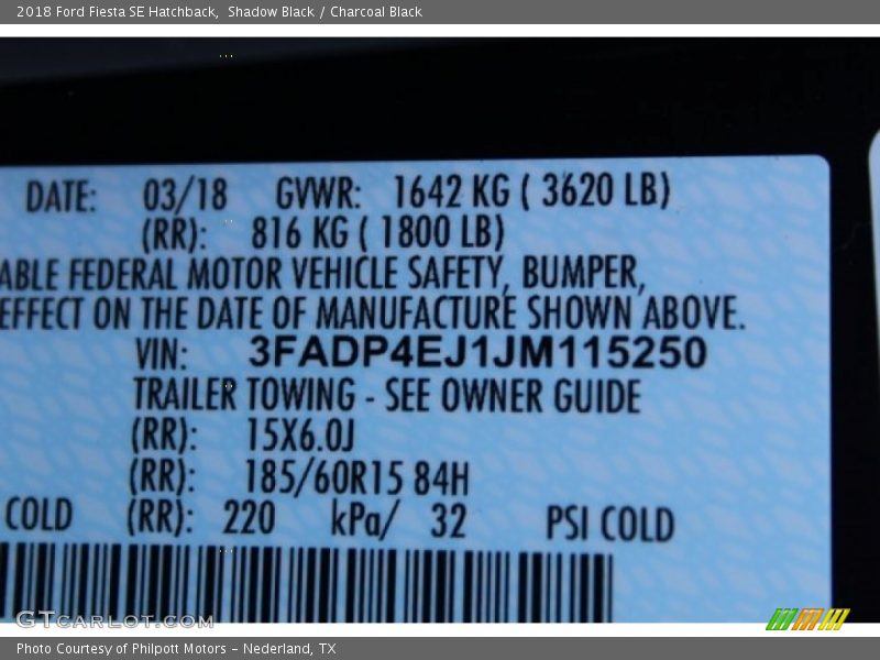 Shadow Black / Charcoal Black 2018 Ford Fiesta SE Hatchback