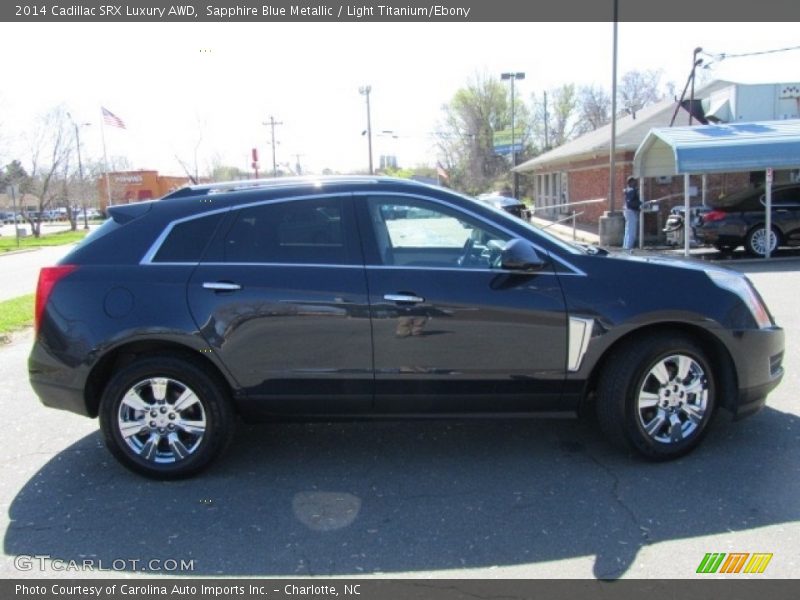 Sapphire Blue Metallic / Light Titanium/Ebony 2014 Cadillac SRX Luxury AWD