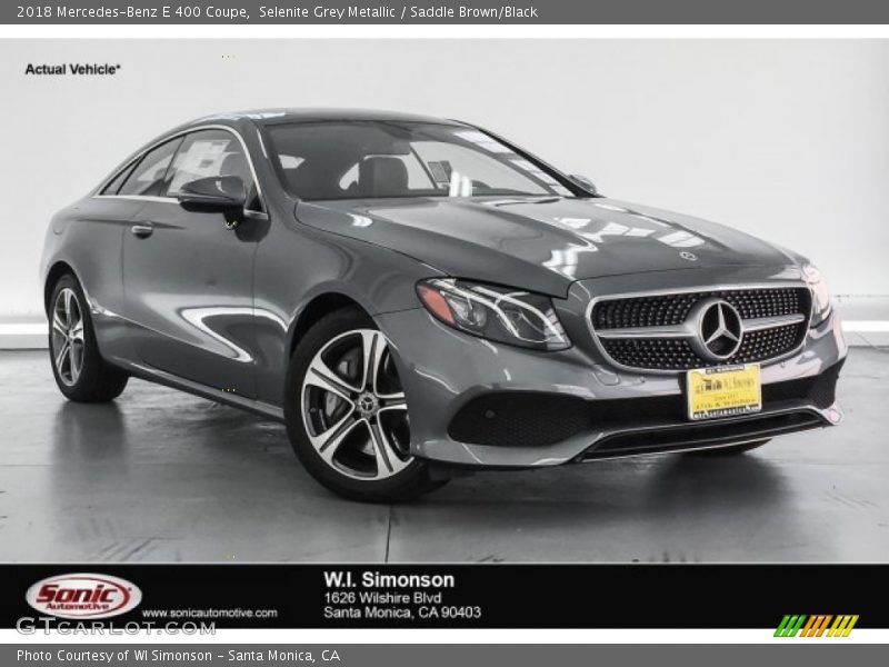 Selenite Grey Metallic / Saddle Brown/Black 2018 Mercedes-Benz E 400 Coupe