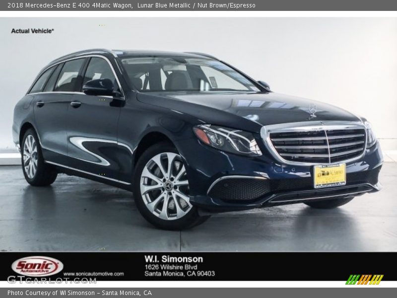 Lunar Blue Metallic / Nut Brown/Espresso 2018 Mercedes-Benz E 400 4Matic Wagon