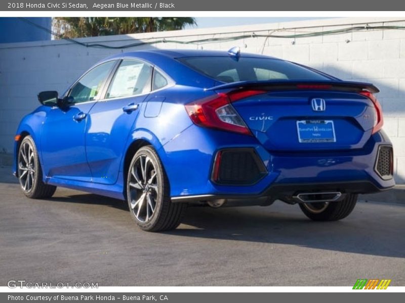 Aegean Blue Metallic / Black 2018 Honda Civic Si Sedan