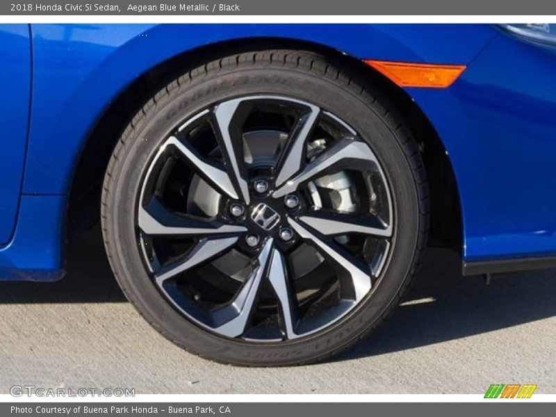 Aegean Blue Metallic / Black 2018 Honda Civic Si Sedan