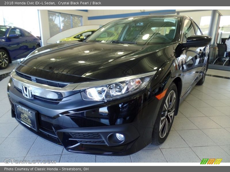Crystal Black Pearl / Black 2018 Honda Civic EX-L Sedan