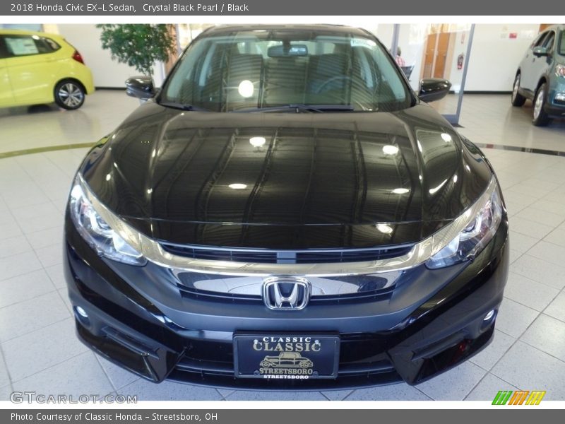 Crystal Black Pearl / Black 2018 Honda Civic EX-L Sedan