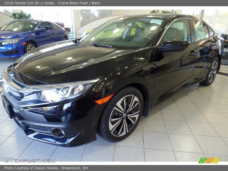 Crystal Black Pearl / Black 2018 Honda Civic EX-L Sedan